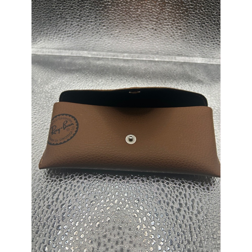 Ray-Ban Sunglasses‎ Case Tan Brown Faux Leather Snap Closure Luxottica Accessory